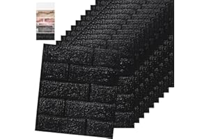 WADILE 20 PCS 3D Brick Peel and Stick Wallpaper, 3D Brick Wall Panels Self Adhesive, Waterproof PE Foam Paintable,for Bedroom/Living Room/Kitchen/TV Wall and Home Decoration