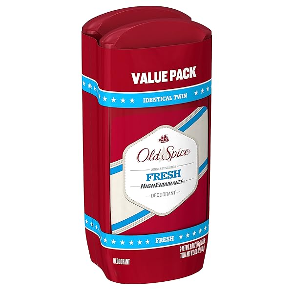 OLD SPICE ALUMINUM FREE DEODORANT FOR MEN, HIGH ENDURANCE, 24/7 SWEAT DEFENSE & ODOR PROTECTION, 24/7 FRESHNESS & LASTING SCENT, FRESH SCENT, 3.0 OZ (PACK OF 2)