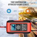 Husgw 10 Amp Car Battery Charger 12V/24V 7 Stage Smart Maintainer LCD view 5