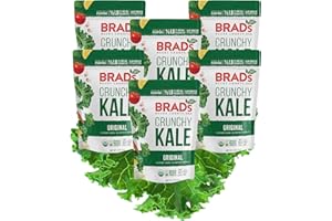 Brad's Plant Based Organic Crunchy Kale, Original, 6 Bags, 12 Servings Total