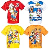 Paw Patrol Chase Marshall Rubble Rocky 4 Pack Graphic T-Shirts Toddler to Big Kid