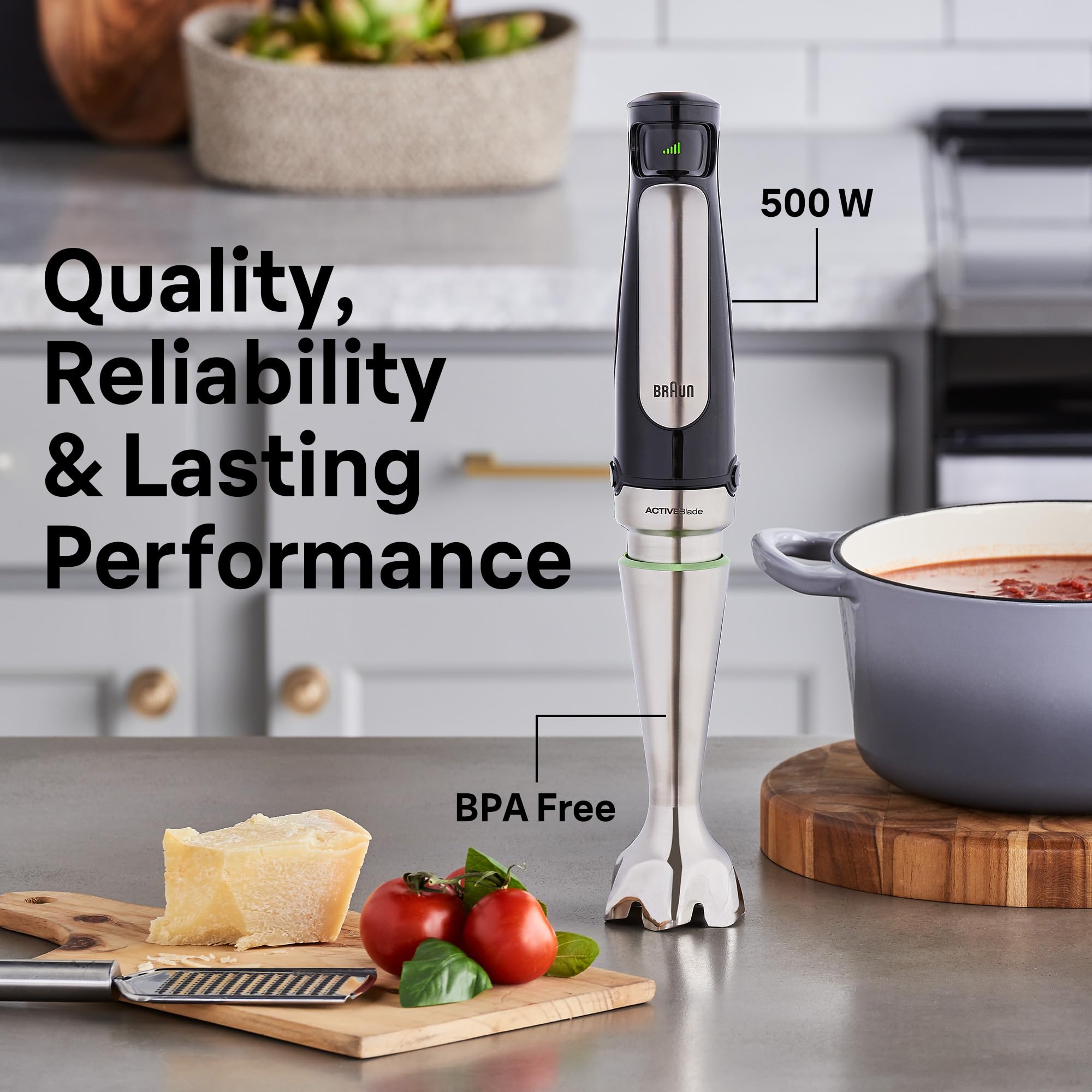 Braun MultiQuick 7 3-in-1 Immersion Blender with Food Processor – Powerful Handheld Electric Stick Blender - Emulsifier for Chopping, Beating & Whisking - Ideal for Soup, Puree, Smoothies & More