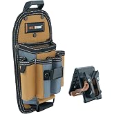 MELOTOUGH 7-Pocket Technician Pouch-Small Pocket Tool Belt Pouch with Belt Clip,Clip on Larger Pockets &amp; Loop, Clip on-Tool Holder Accessory