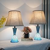 NUODITOS Set of 2 Table Lamps for Bedroom 3-Way Dimmable 21'' Bedside Table Lamps with 13 inches Linen Shades for Living Room