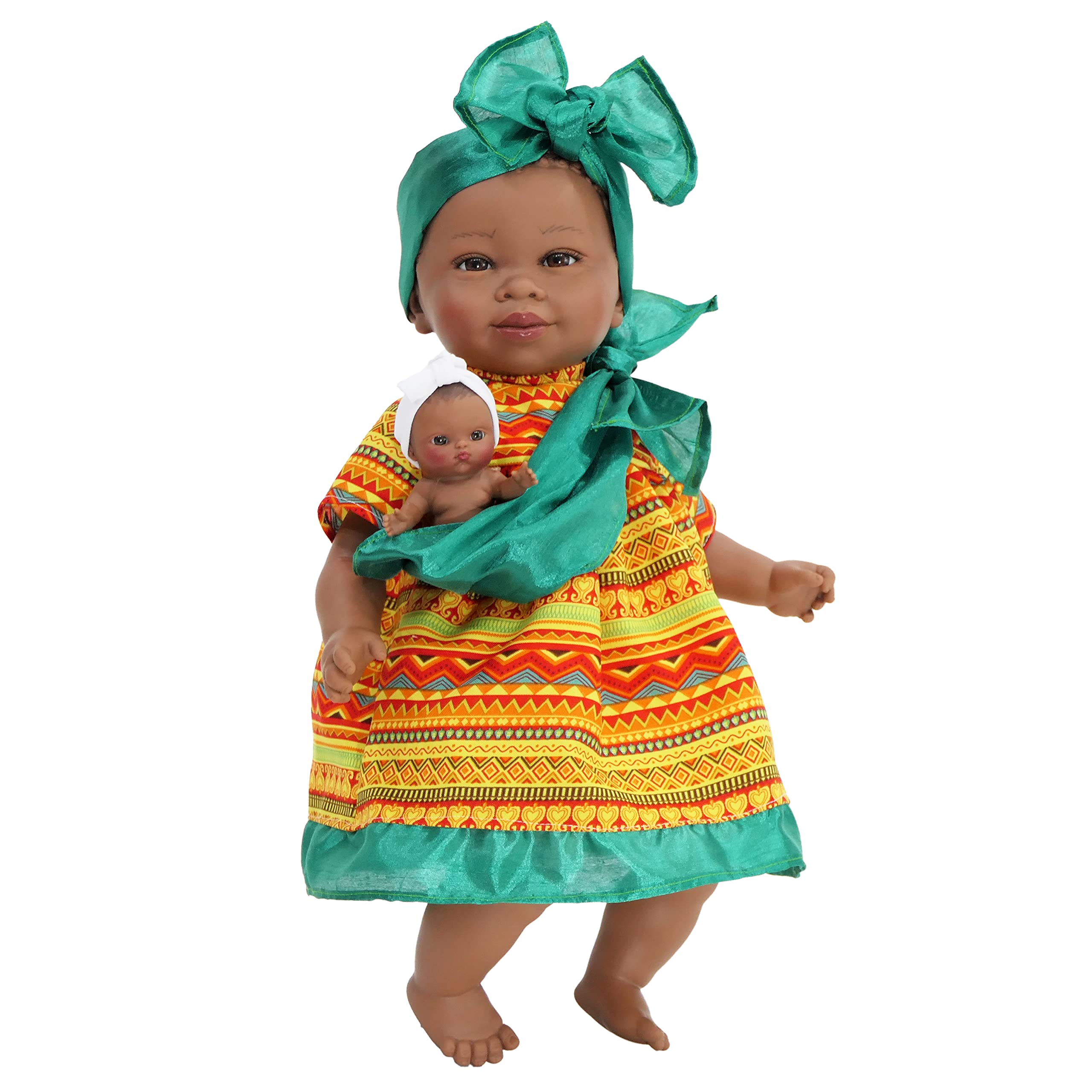 Nines Artesanals d'Onil Maha Doll Ethnic (R/1265) - Beautiful doll with face and dress characteristic of her race and culture, accompanied by a little baby.