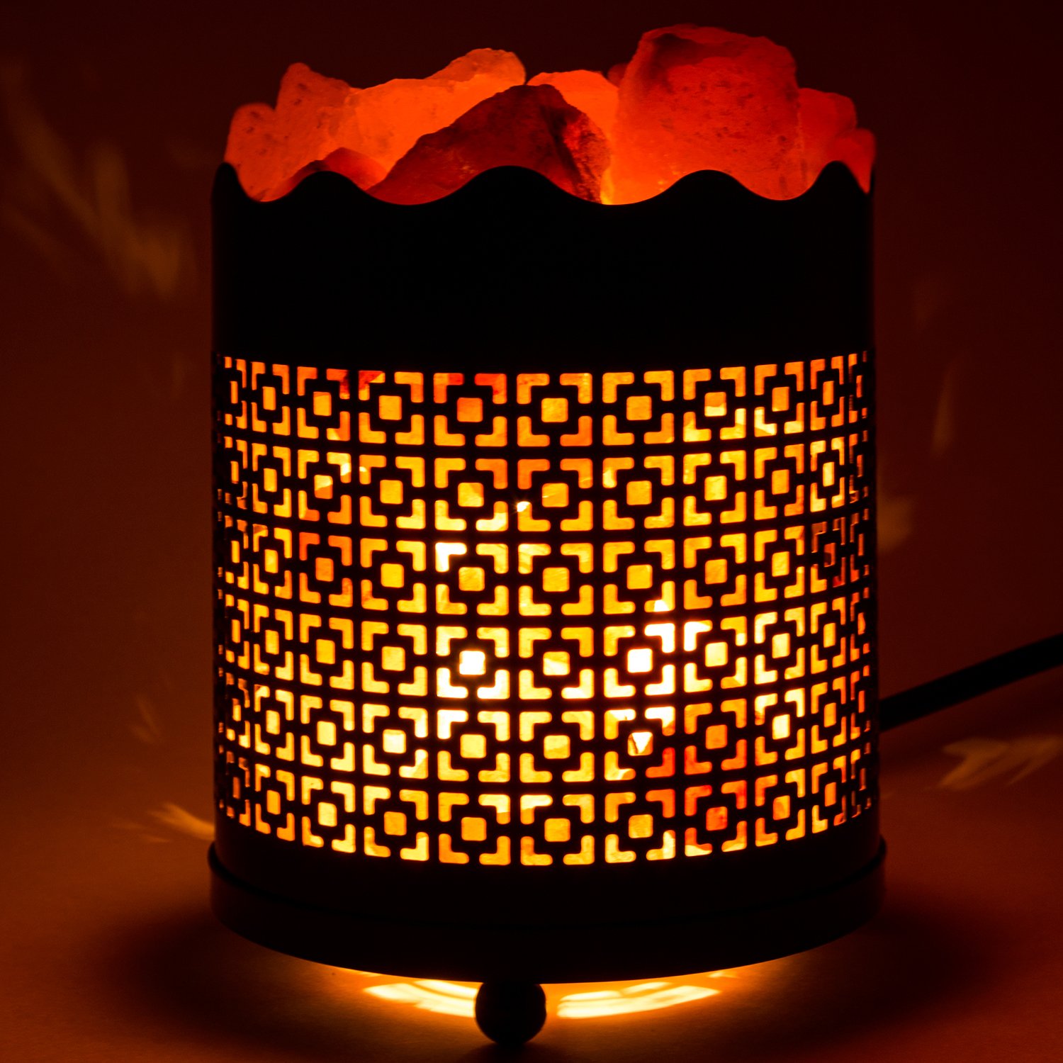 Crystal Decor Natural Himalayan Salt Lamp with Purest Chunks Cylinder