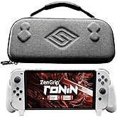 Satisfye ZenGrip Ronin White Slim Bundle, Accessories Compatible with Nintendo Switch & OLED - White ZenGrip & Grey ZenCase Slim