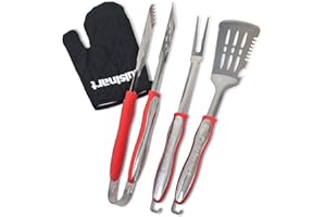 Cuisinart CGS-134 Grilling Tool Set with Grill Glove, Red (3-Piece)