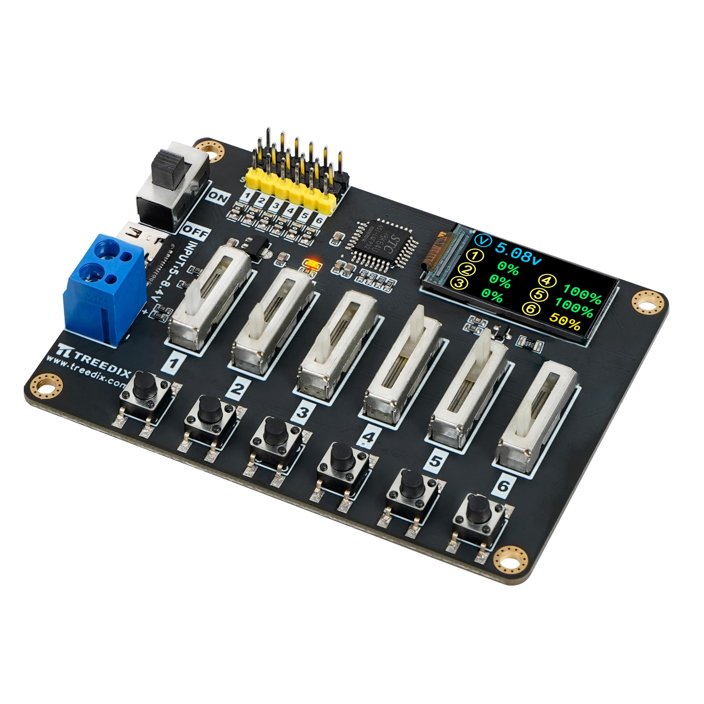 Treedix RC Digital Servo Tester, LCD Real-time Display, 6 Channels Servo Controller Board, DC5-8.4V RC Servo Tester with Over-Current Protection for RC Car Airplane Robots Mechanical Claws Tester Tool