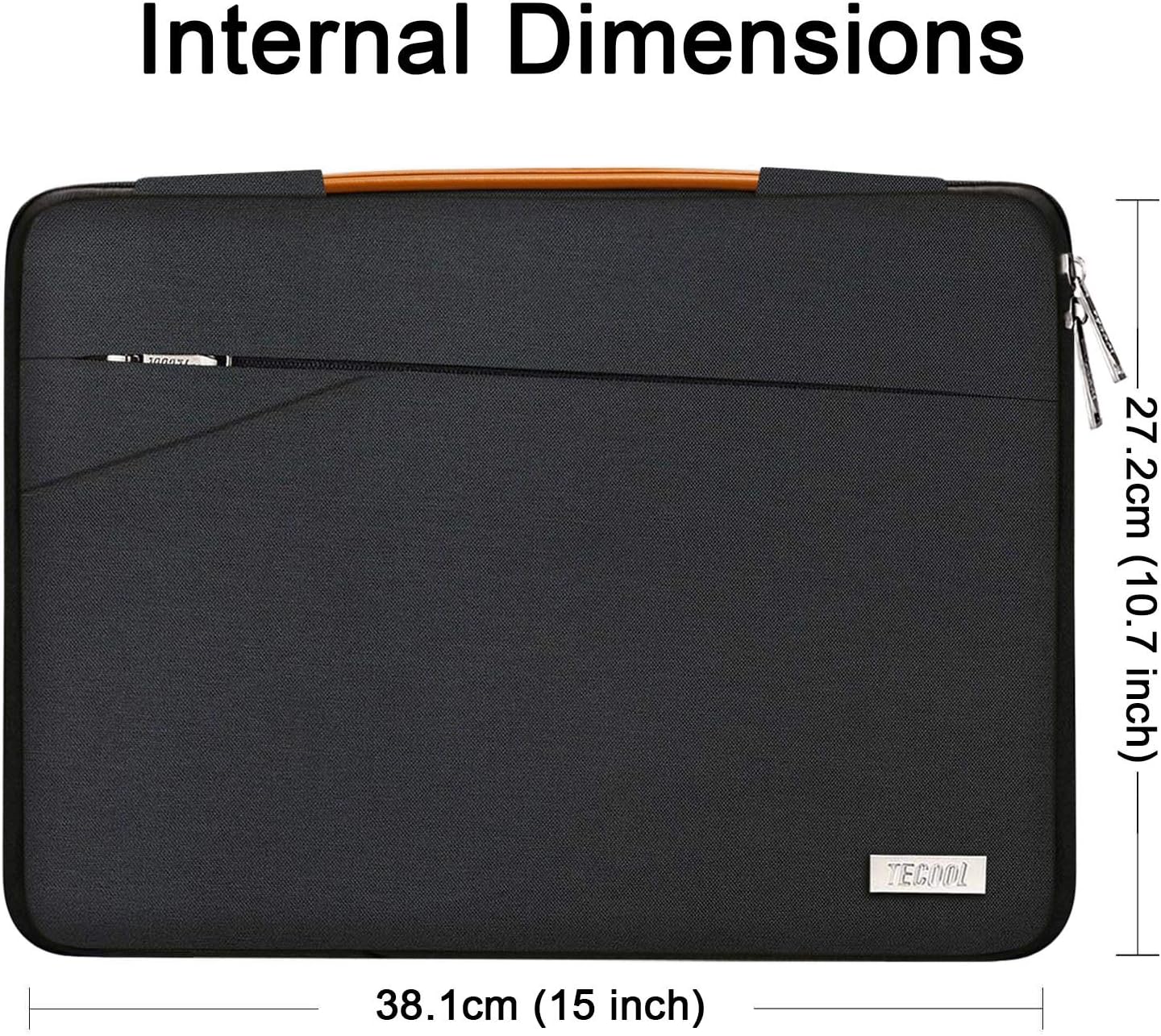 TECOOL 15.6 Inch Laptop Sleeve Protective Case for 15-15.6 Inch Lenovo Thinkpad Ideapad Acer ASUS Dell HP Notebook Chromebook - Image 3