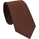 BELLUNO Men's Skinny Ties, Cotton Linen Blend 2.5 inch Solid Neckties