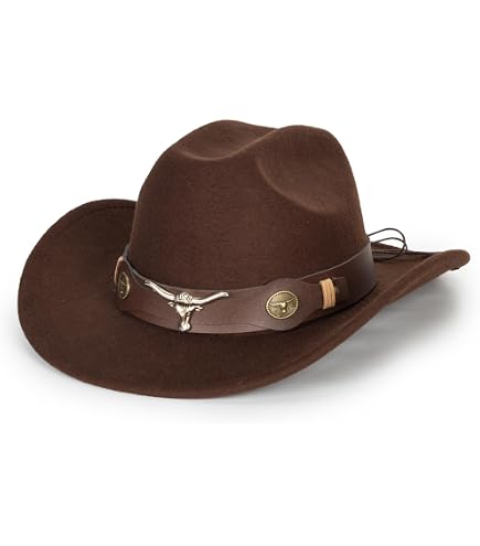 Womens Classic Roll Up Western Cowboy Hat Wide Brim Felt  display picture 3
