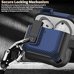 Olytop for Airpods 4 Case with Lock Clip, Rugged