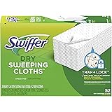 Swiffer Sweeper Dry Mop Refills for Floor Mopping and Cleaning, All Purpose Floor Cleaning Product, Unscented, 52 Count (Pack