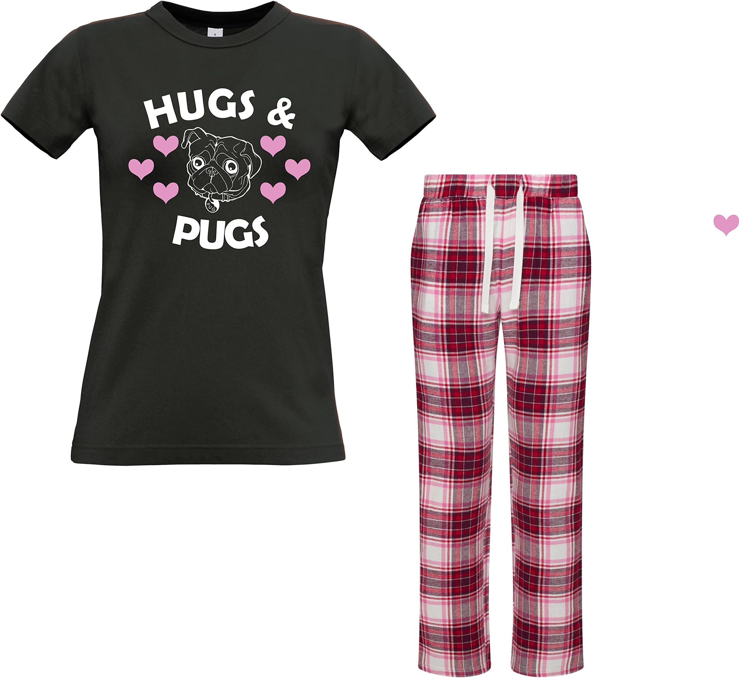 Edward Sinclair 'Hugs and Pugs' Women's T-Shirt & Bottoms Pyjama Set