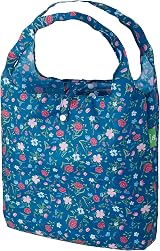 ECO CHIC Lightweight Foldable Reusable Shopping Bag Floral Navy 12L 15kg