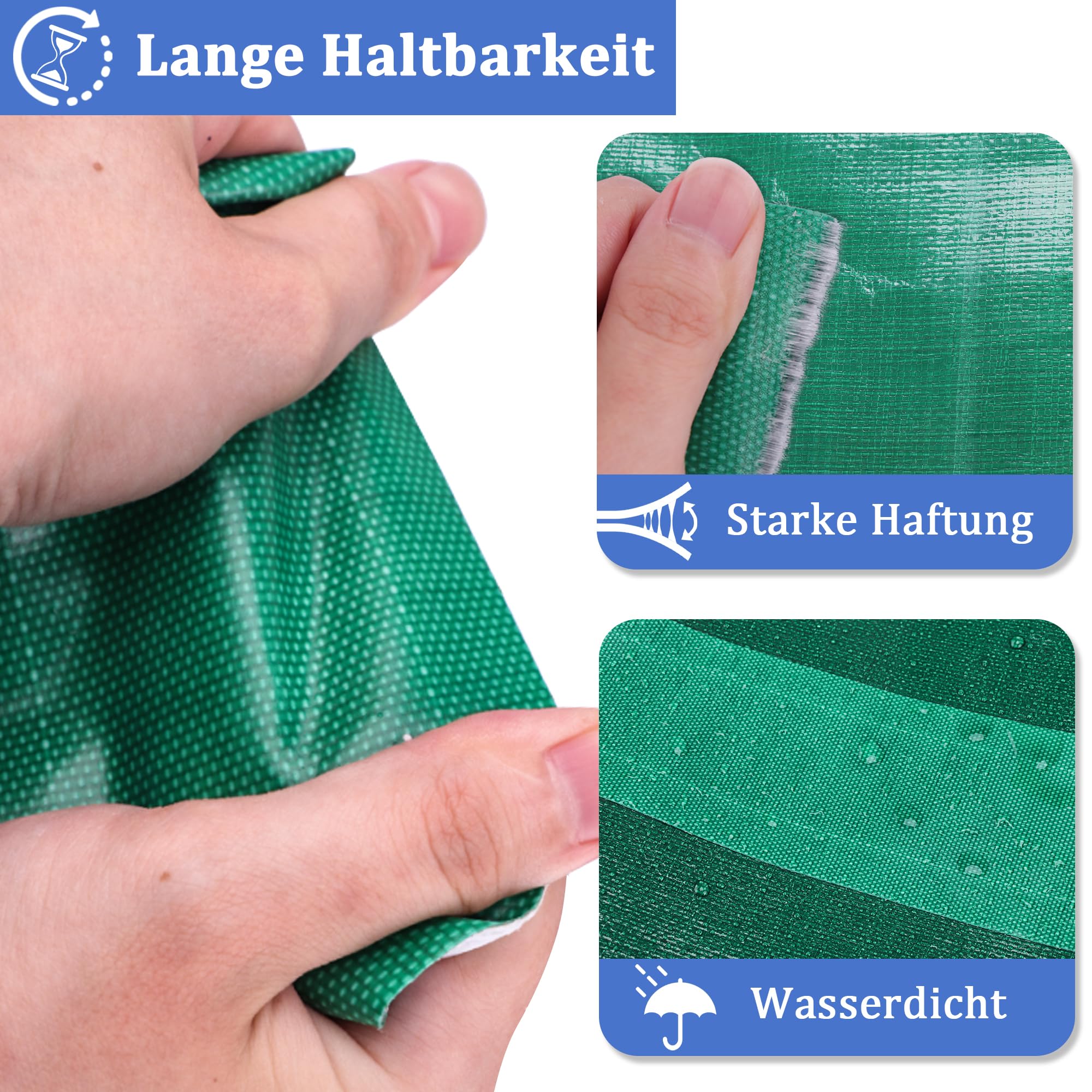 PVC Planenband, Reparaturklebeband für Gewebeplanen, Planenflicken, 5M*8CM, für lkw abdeckplane, Markise, Zelt, Blau 3