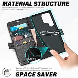 TUCCH Wallet Case for Galaxy S25 Ultra, Magnetic PU