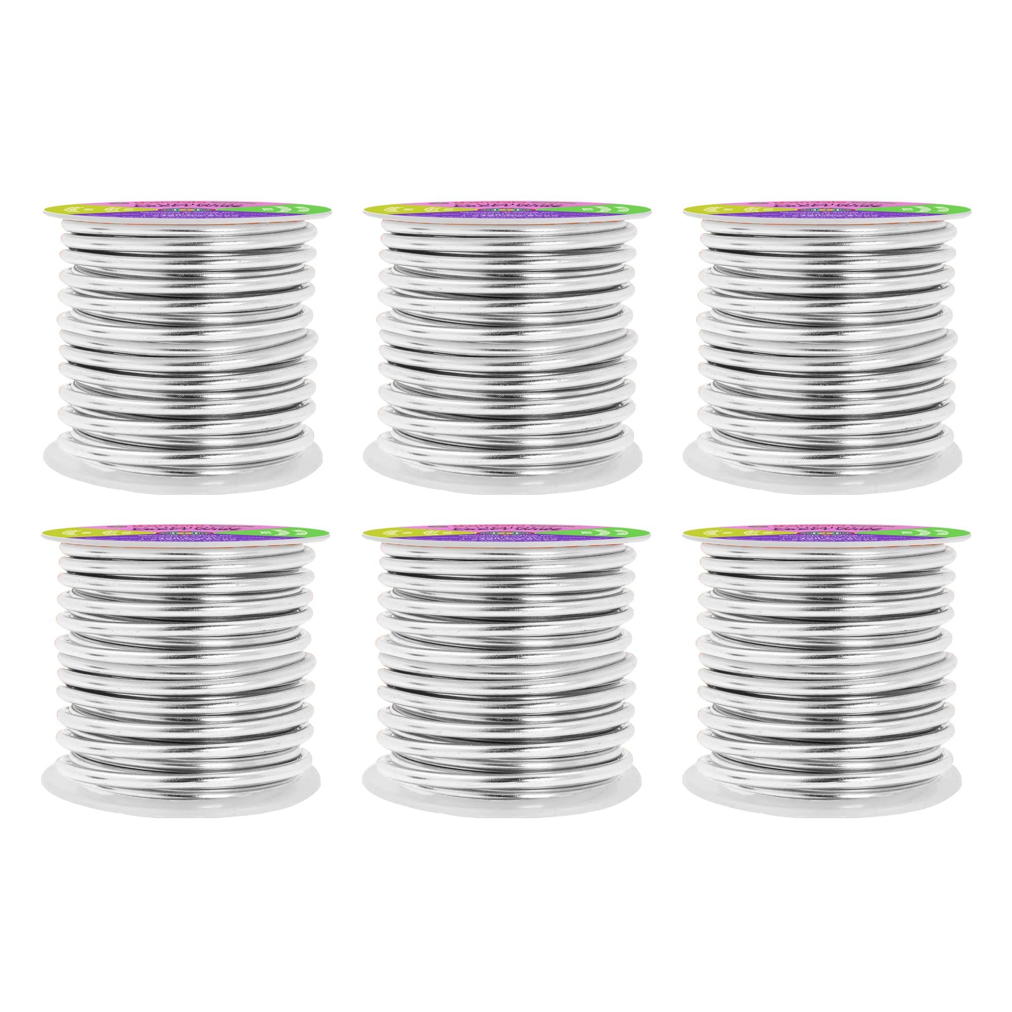 Mandala Crafts 8 Gauge Anodized Aluminum Craft Wire for Jewelry Making - 120 FT Colored Flexible Silver Combo Wire - Bendable for Bonsai Armature Crafting Sculpting Image
