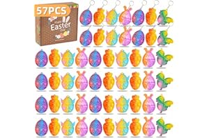 SINFOX 57PCS Easter Fillers with Fidget Toys Bulk, Easter Basket Stuffers for Kids Toddlers Adult, Easter Party Favors, Easter Hunt, Egg Fillers, Goodie Bags Egg Fillers, Classroom Prizes Box, Treasure Chest