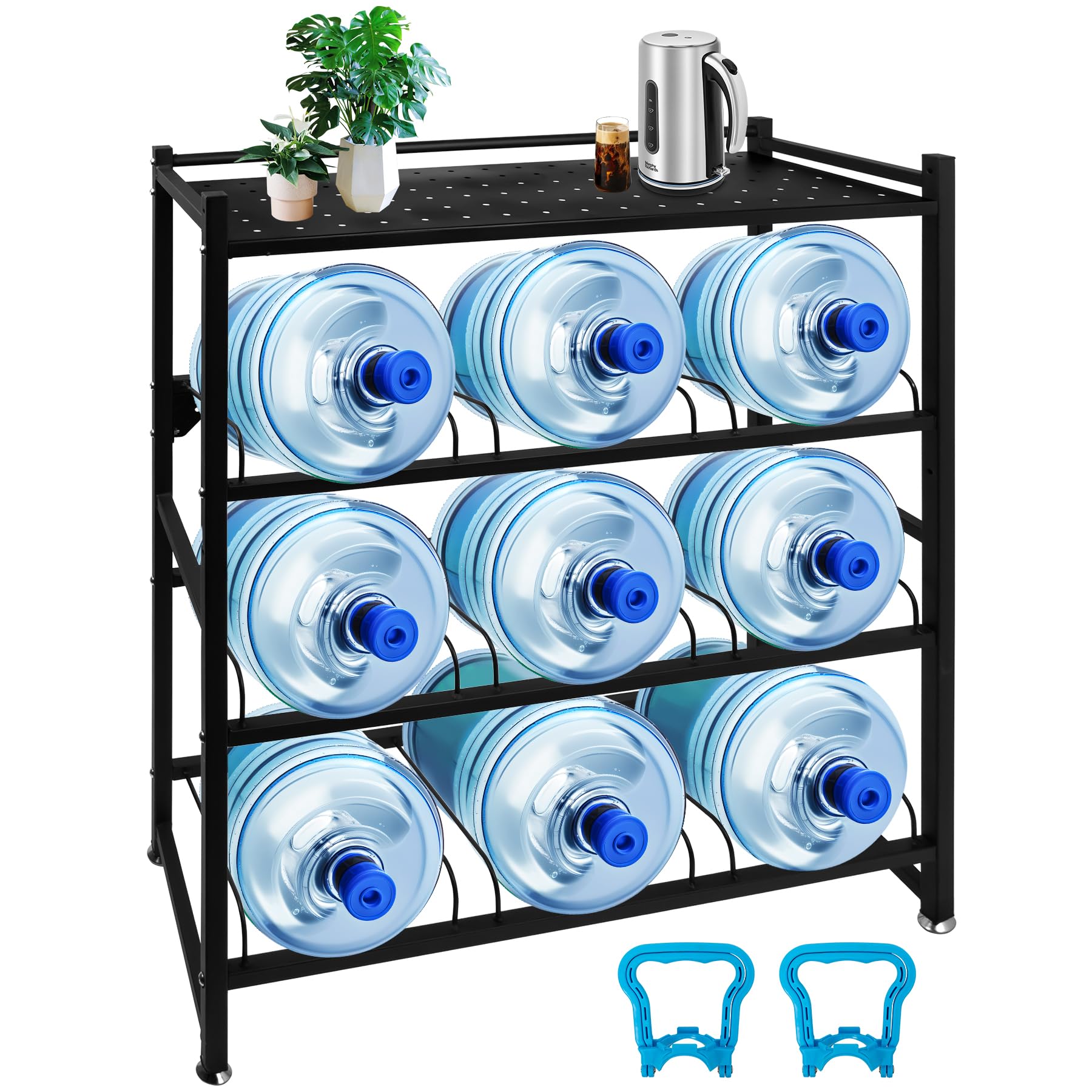 Eastrexon 5 Gallon Water Jug Holder Heavy Duty?4-Tier Water Jug Rack w ...