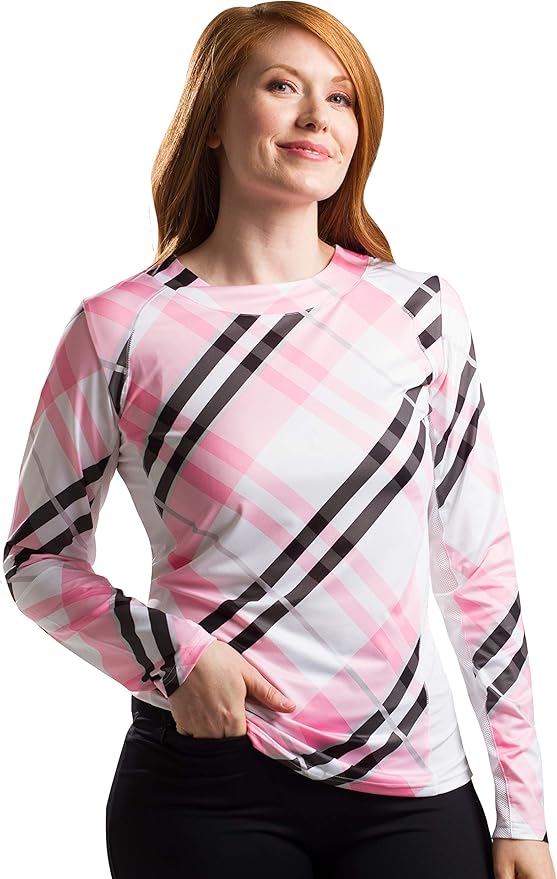 Amazon.com : SanSoleil Women's Sunglow UV 50 Long Sleeve Tee - Medium - Highlands Pink : Clothing