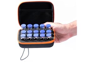 Generic 15 Slots Insulin Vial Storage Box for Diabetics of 10ml U-100 Vial Safe,No Ice Pack,Black and Orange Edge