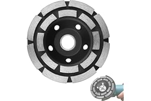 GWY Concrete Grinding Wheel, 4.5'' Double Row Diamond Cup Surface Grinding Wheel Heavy Duty Turbo Concrete Grinding Wheel Disc for Angle Grinder on Granite, Cement, Marble, Rock, Masonry, Concrete