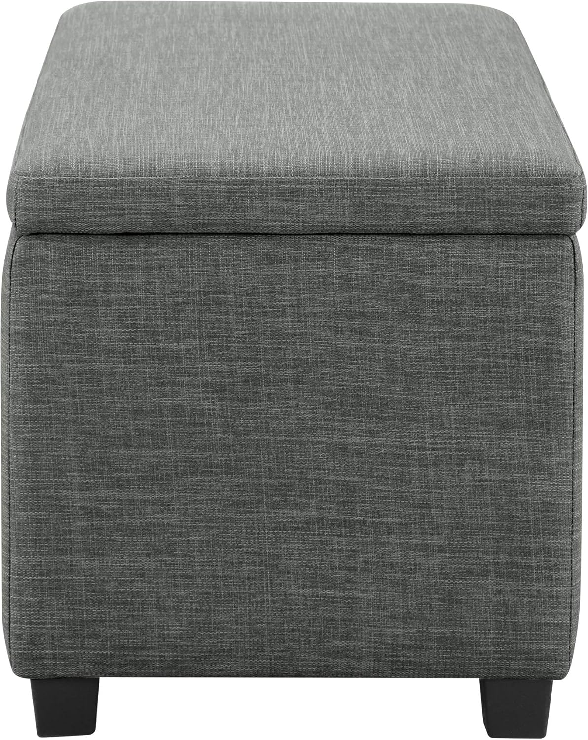 Basics 35.5"L Storage Bench Ottoman, Charcoal: Kitchen & Dining