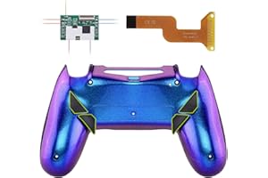 eXtremeRate Chameleon Purple Blue Dawn Programable Remap Kit for PS4 Controller with Upgrade Board & Redesigned Back Shell & 4 Back Buttons - Compatible with JDM-040/050/055 - Controller NOT Included