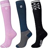 Harrison Howard 3 Pairs Premium Quality Equestrian Riding Socks for Horse Riding &Tall Boot Knee High Socks for Women