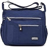 SHIFANQI Crossbody Bag for Women, Multi Pockets Waterproof Nylon Shoulder Handbag, Lightweight Crossbody Purse for Ladies