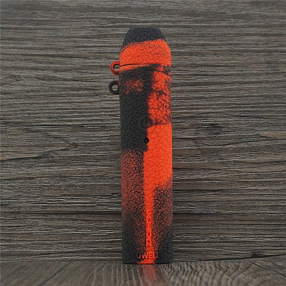 ORIN Texture Silicone Case for Uwell Caliburn Pod System 520mAh 2ml Protective Antislip Duarble Sleeve Cover Wrap Skin Decal（Black Red）