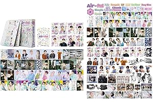 SHAOKUN 55PCS Stray Kids Photocards 2024 New Album Lomo Cards and 101PCS Stray Kids Stickers Gift for Fan Collection (Pink)