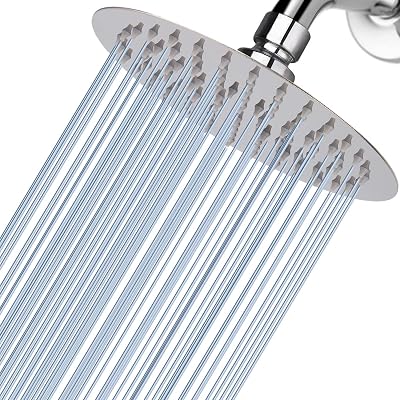 Voolan 6 Inch Small High Pressure Shower Head 304 Stainless Chrome