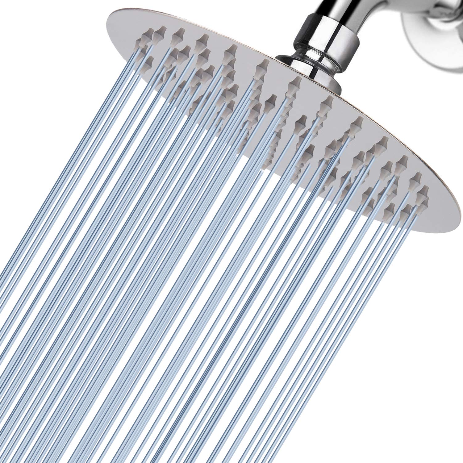 Voolan 6” Small High Pressure Shower Head, 304 Stainless Steel Round Rain Shower Heads - Comfortable Shower Experience Even at Low Water Flow (Chrome)