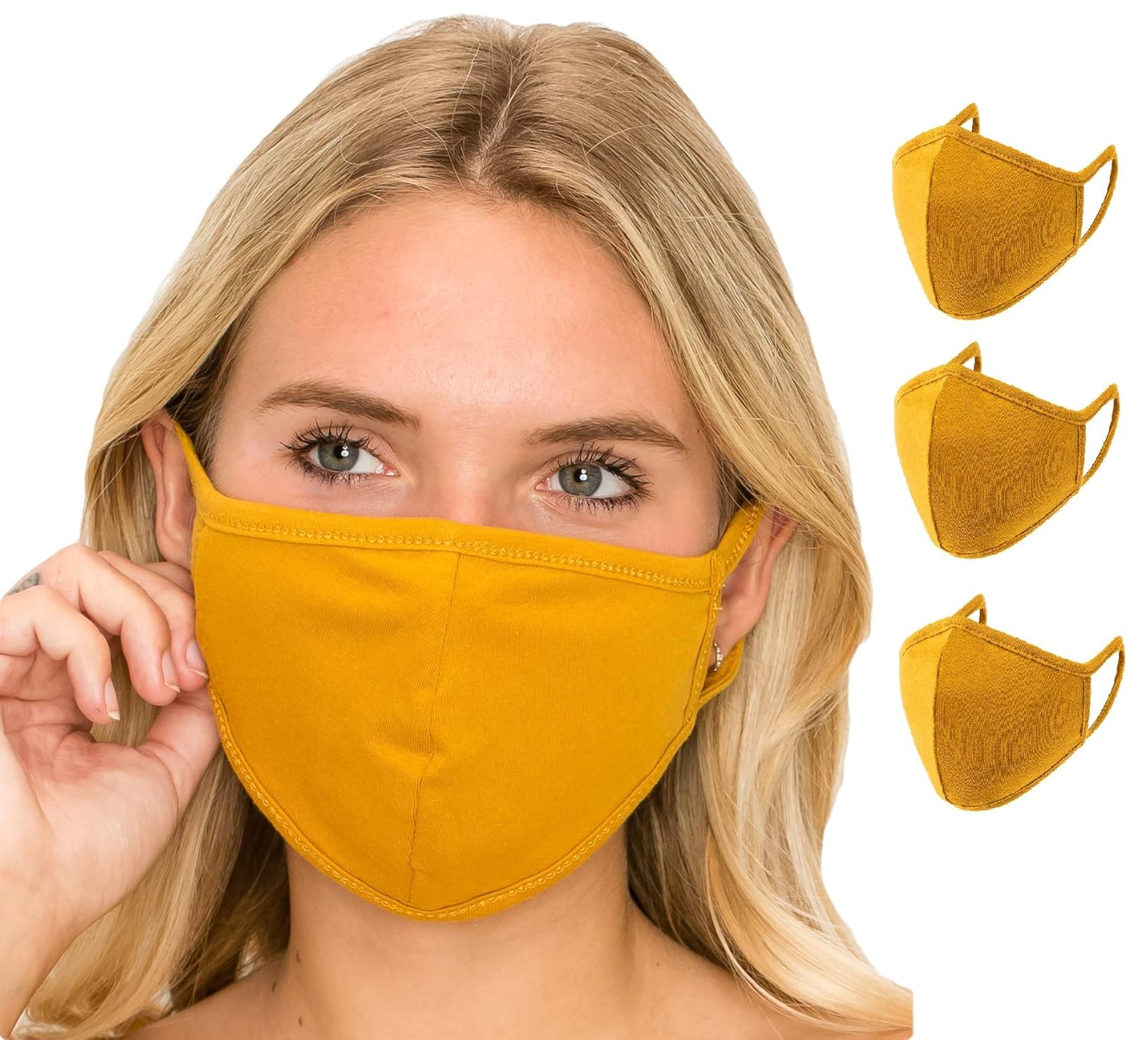 3 Pack USA Made Fabric Cloth Mouth Face Protect Cover Fashion Face_Mask Reusable Washable Breathable Bandana Balaclavas Anti Dust Women Men Unisex Adult