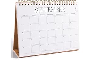 Small Desk Calendar 2025-2026, Jokotha Standing Flip Calendar, September 2025 to December 2026, 16 Month Desktop Calendar with Stickers & Minimalist Design, 8"x6"