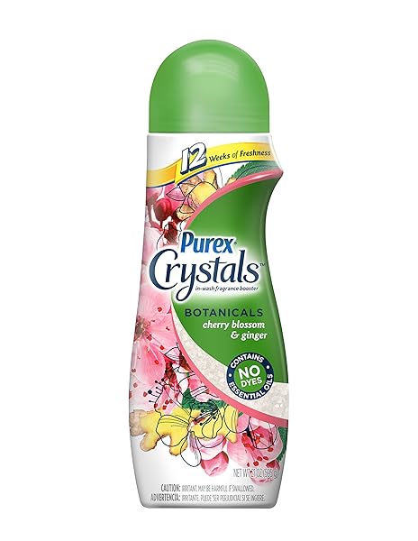 PUREX CRYSTALS IN-WASH FRAGRANCE AND SCENT BOOSTER, CHERRY BLOSSOM & GINGER, 21 OUNCE