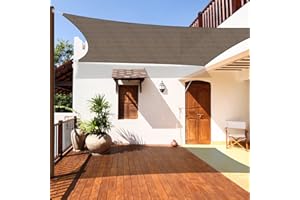 COARBOR 16'x20' Sun Shade Sail Outdoor Canopy Cover Rectangle Heavy Duty Shade Cloth for Backyard Yard Deck Patio Garden Outdoor, Brown