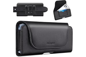 nuoku Cell Phone Holster for iPhone 17/16/15/14/13/12/11 Pro Max Series with Card Solt, Belt Clip Phone Case for Samsung Gala