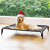Elevated Dog Bed Raised Outdoor Dog Cot for Large Dogs, Installation Requires No Tools, Frame with Washable Cooling Breathabl