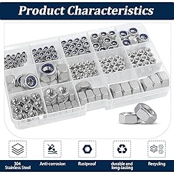 Vifmy Metric Hex Nuts&Locknuts Assortment