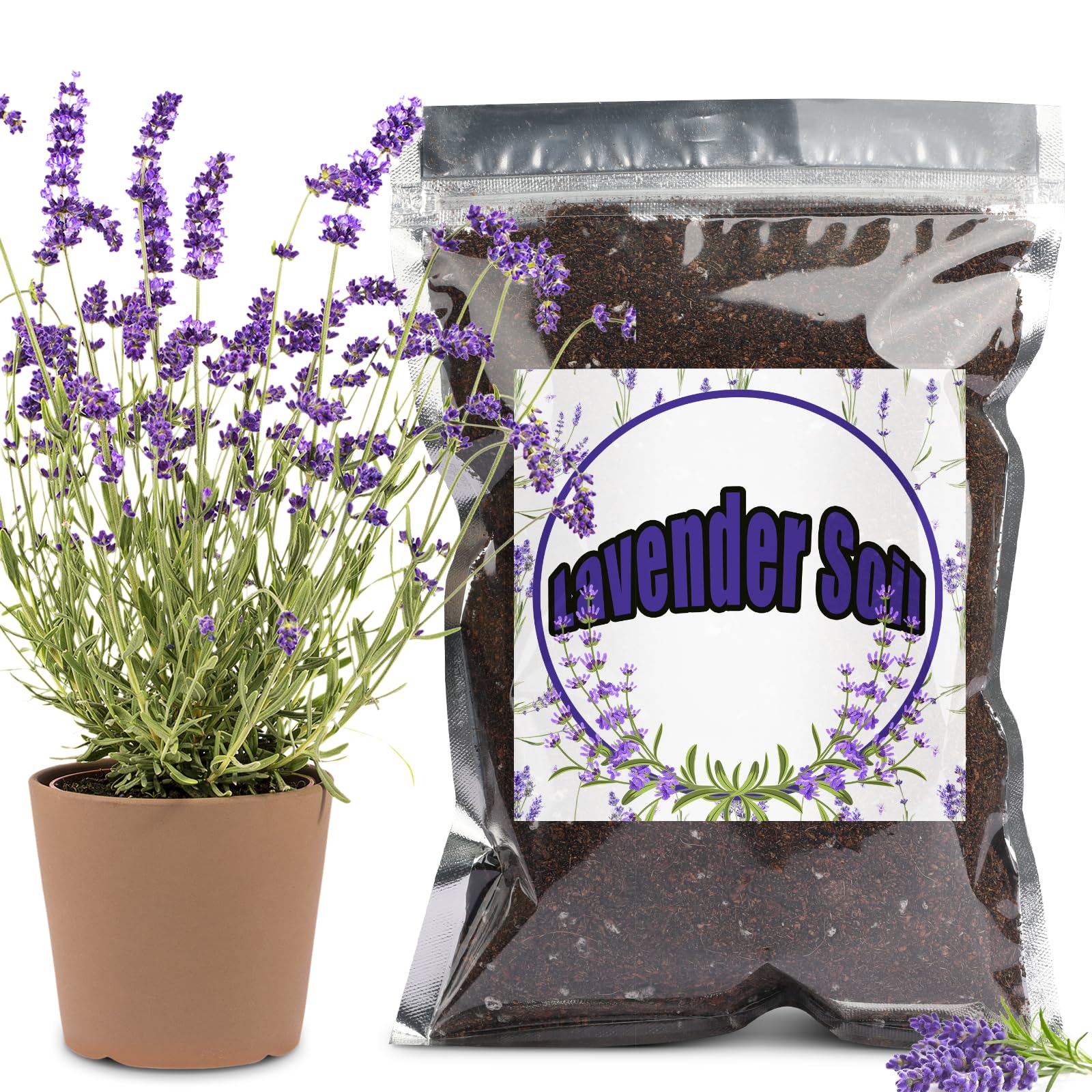 Premium Lavender Potting Mix, Promotes Lavender Blossoming, Perfect for Indoor and Outdoor Gardening (1L)