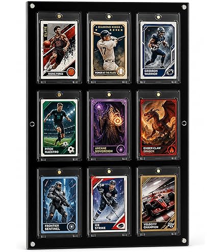 Amazon.com: Trading Card Display Frame for 9 Cards with Black Matting and  Brushed Silver Frame : Sports & Outdoors