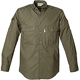Tag Safari Shooter Shirt for Men Long Sleeve, 100% Cotton, Sun Protection for Outdoor Adventures