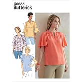 Butterick B6688E5 Easy to Sew Semi-Fitted Women's Blouse Sewing Patterns, Sizes 14-22