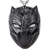 Black Panther King of Wakanda T'Challa Vibranium Mask Pendant Necklace, Superheros Fan Collection Merchandise