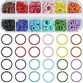 HUAAPLEVLA 300Pcs 10mm Colored Iron Jump Rings for Jewelry Making Chainmail Rings for Keychain Necklaces Bracelet Earring DIY Crafts
