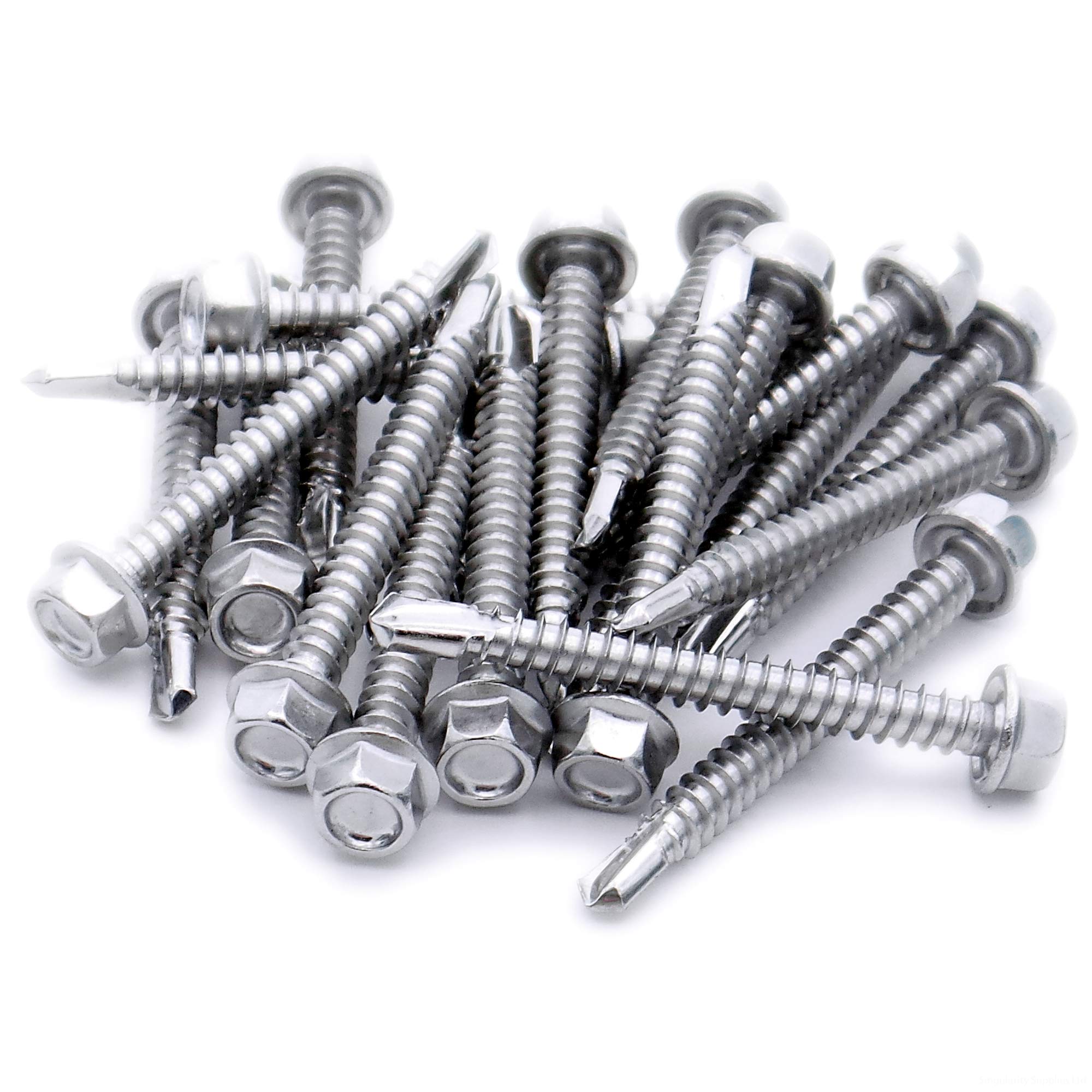 No.10 x 1.3 (4.8mm x 32mm) Hex Self-Drilling Screw (Flanged) - Stainless Steel (A2) (Pack of 20)